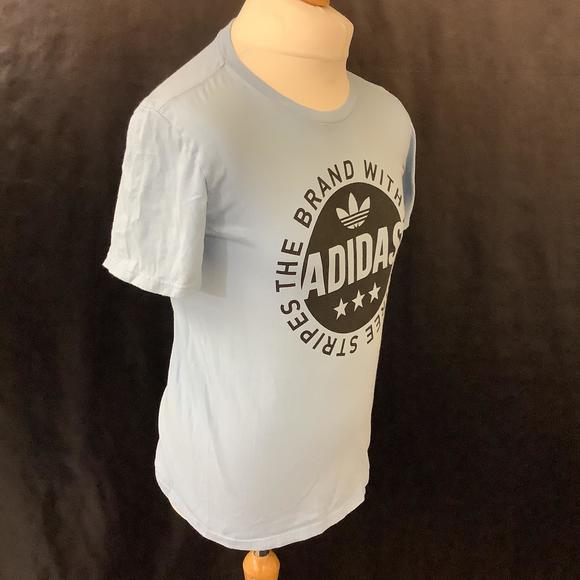 Adidas Crew Neck T Shirt - Size S - Blue & Black - Cotton - Trefoil - P2P 18” - Picture 3 of 8